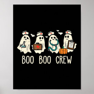 Affiche Boo Boo Crew Nurse Funny Ghost Women Halloween Cos