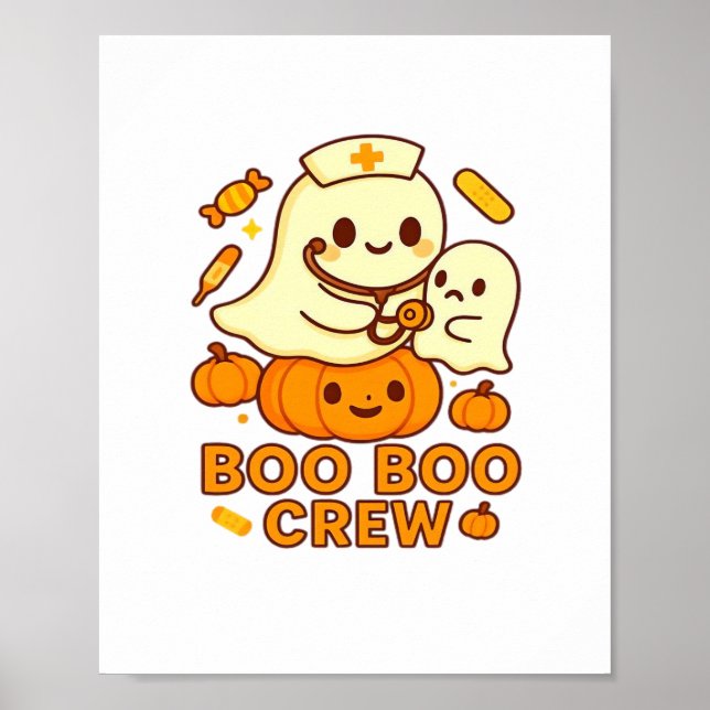 Affiche Boo Boo Crew Nurse Ghost Classic T-Shirt (Devant)