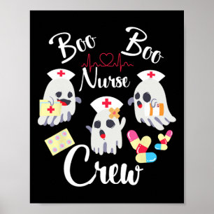 Affiche Boo Boo Crew Nurw Costume Fantôme Drôle Halloween