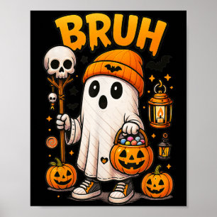 Affiche Boo Bruh Ghost Halloween mignon Ghost Tricot Ou Tr