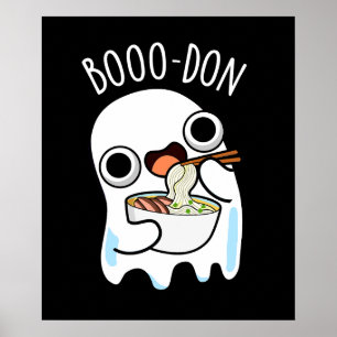 Affiche Boo-don Funny Ghost Udon Pun Dark BG
