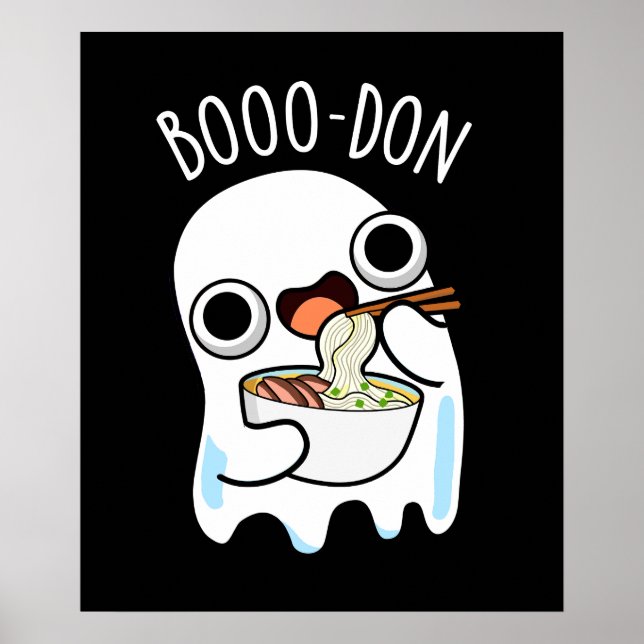 Affiche Boo-don Funny Ghost Udon Pun Dark BG (Devant)