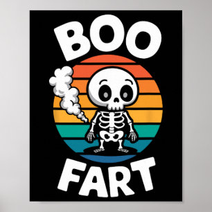 Affiche Boo Fart Drôle Farny Skeleton Pour Halloween