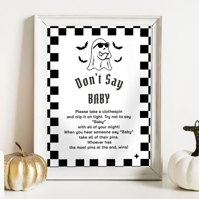 Affiche Boo Funny "Don't Say Baby" Baby shower Jeu (Créateur téléchargé)