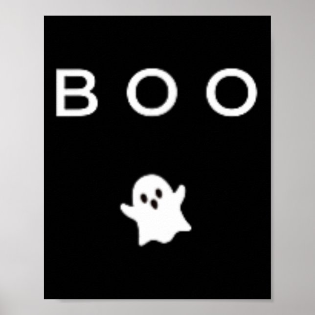 Affiche Boo Ghost Halloween Subtle Minimal Automne Amusant (Devant)