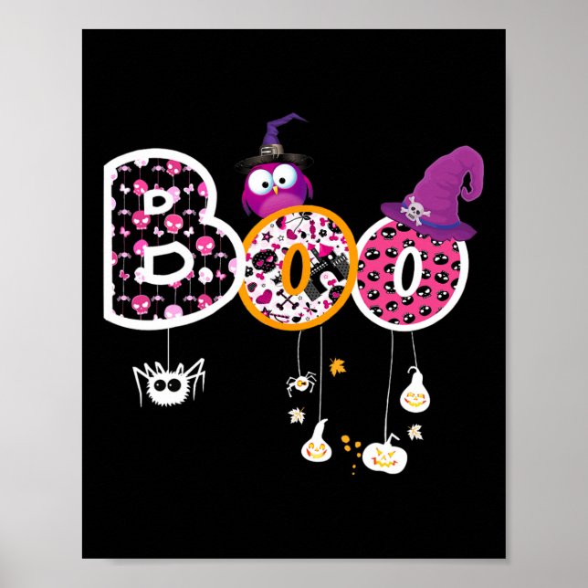 Affiche Boo Halloween Costume Araignées (Devant)