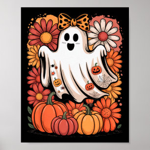 Affiche Boo Halloween mignon Fille Fille Coquette Bow Auto