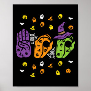 Affiche Boo Hands American Sign Language Pride Asl Hallowe