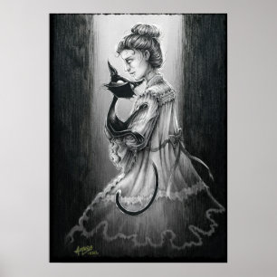 Affiche Boo Kitty avec son fantôme