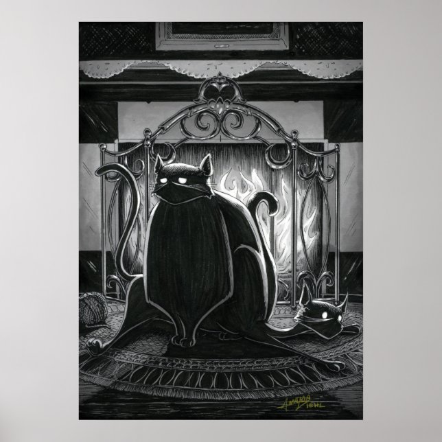 Affiche Boo Kitty s'assoit sur l'affiche (Devant)