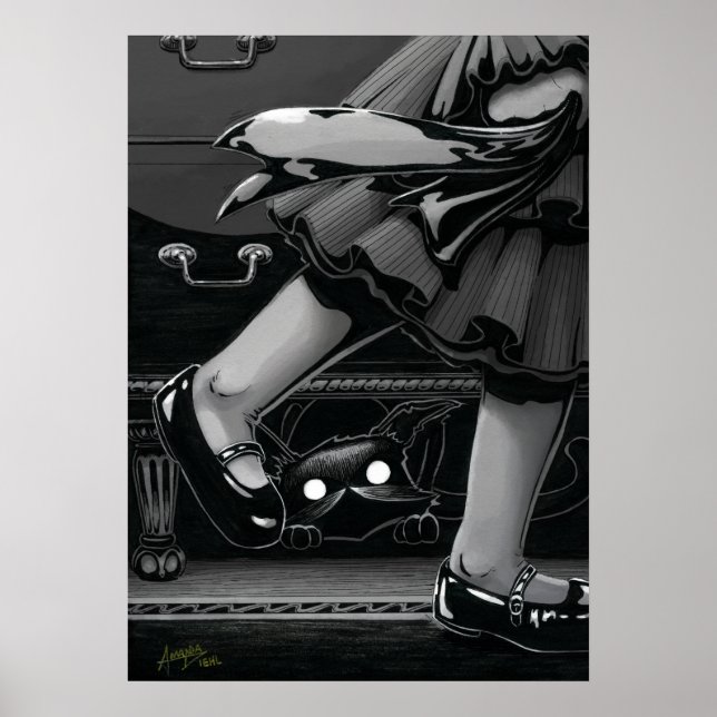 Affiche Boo Kitty se cache sous l'affiche du mobilier (Devant)