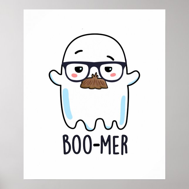 Affiche Boo-mer Funny Moyenne Age Ghost Pun (Devant)