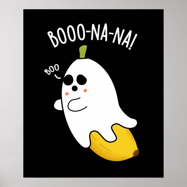 Affiche Boo-nana Funny Ghost Banana Pun Dark BG (Devant)