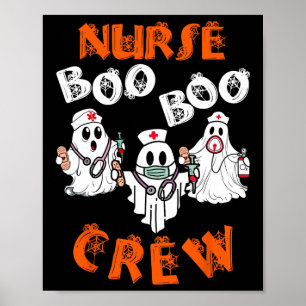 Affiche Boo Nurse Scrub Drôle Fantôme Halloween Costumes a