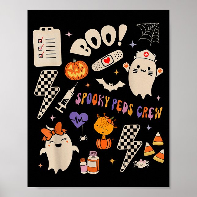 Affiche Boo Soky Peds Crew Ghost Pediatric Nurse Halloween (Devant)