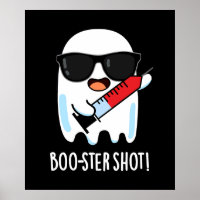 Boo-ster Shot Funny Ghost Vaccine Pun Dark BG