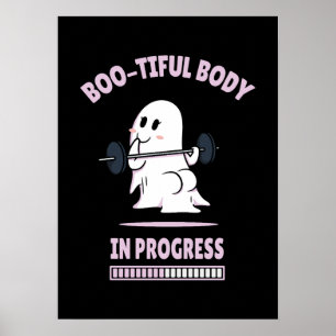 Affiche Boo Tiful Body - Drôle Halloween Ghost Gym Lifting