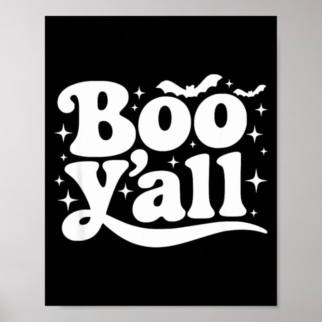 Affiche Boo Y'all Southern Retro Halloween Quote Saying Ba (Devant)