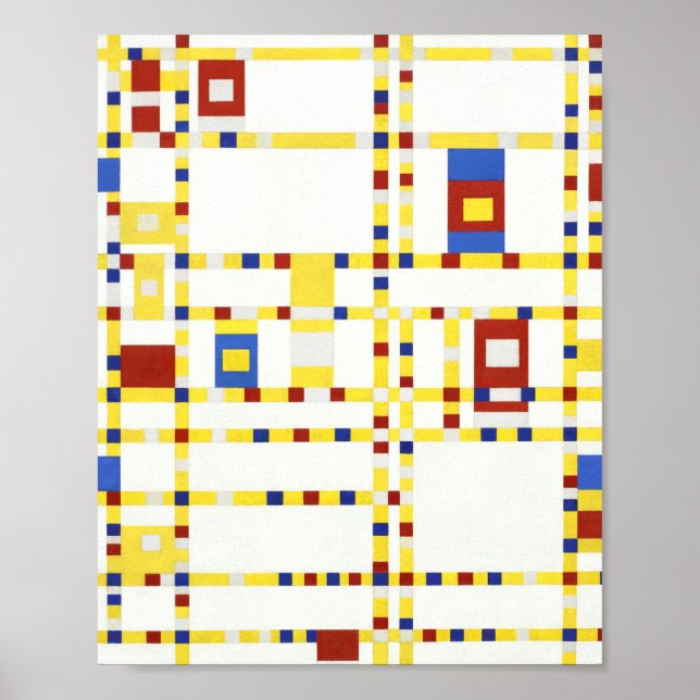 Affiche Boogie Broadway de Piet Mondrian 1942 (Devant)