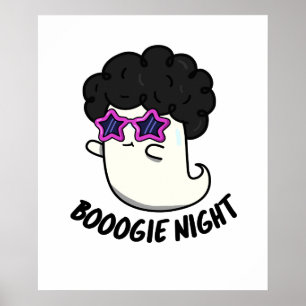 Affiche Boogie Night Funny Halloween Disco Ghost Pun