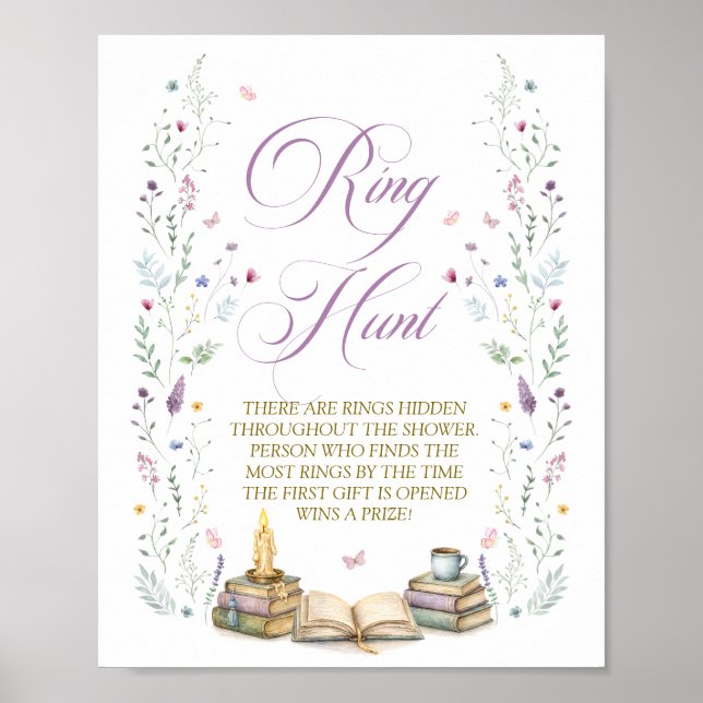 Affiche Book Bridal Shower Ring Hunt Game (Devant)