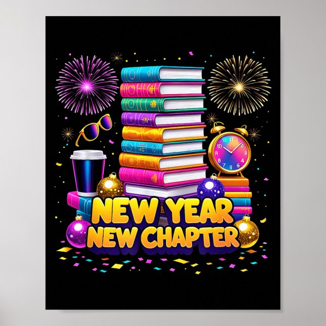 Affiche Book Lovers Happy New Year Chapter 2026 Bookworm F (Devant)