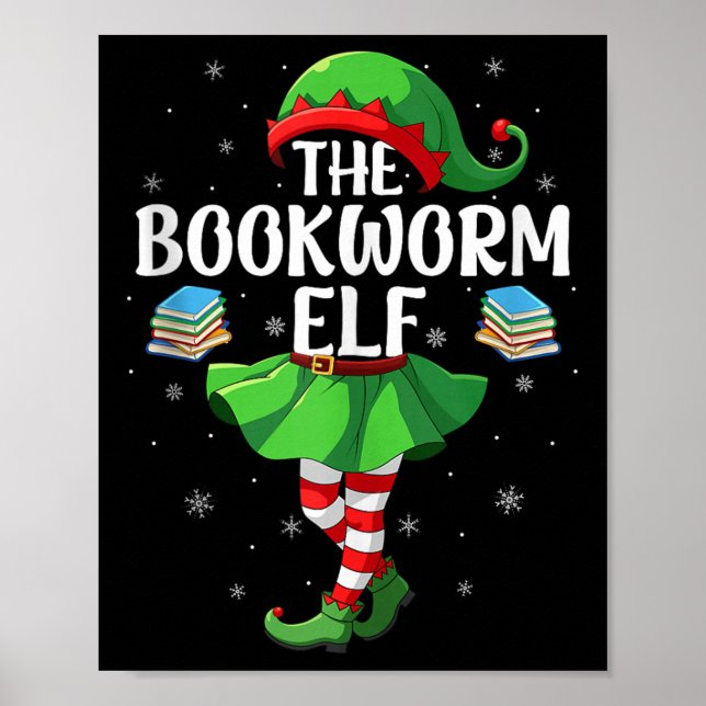 Affiche Bookworm Elf Christmas Girls Women Elf Squad Xmas  (Devant)