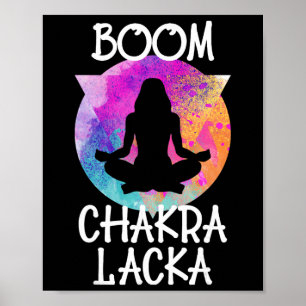 Affiche Boom Chakra Lacka Prof de Yoga Drôle Yogi Méditati