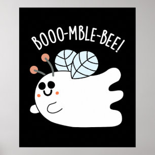 Affiche Boomble Bee Funny Ghost Bee Pun Dark BG