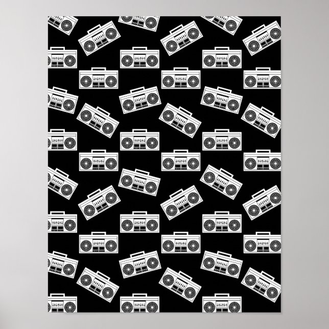Affiche Boombox de musique Imprimer Boombox Motif d'art No (Devant)