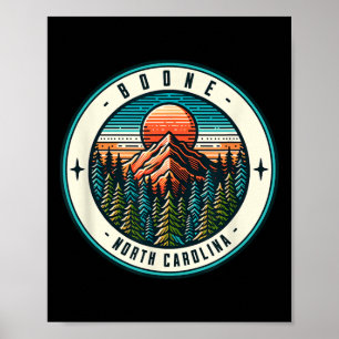 Affiche Boone North Carolina Ski Snowboard Famille Tr
