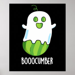 Affiche Booocumber Funny Ghost Cucumber Pun Dark BG