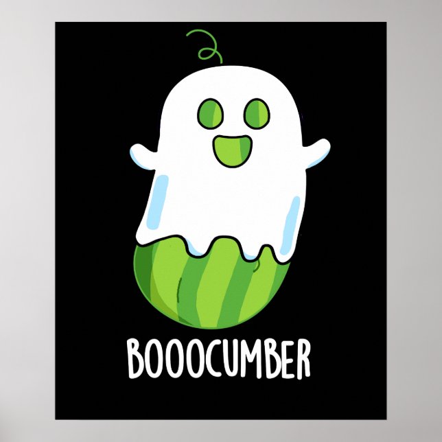 Affiche Booocumber Funny Ghost Cucumber Pun Dark BG (Devant)