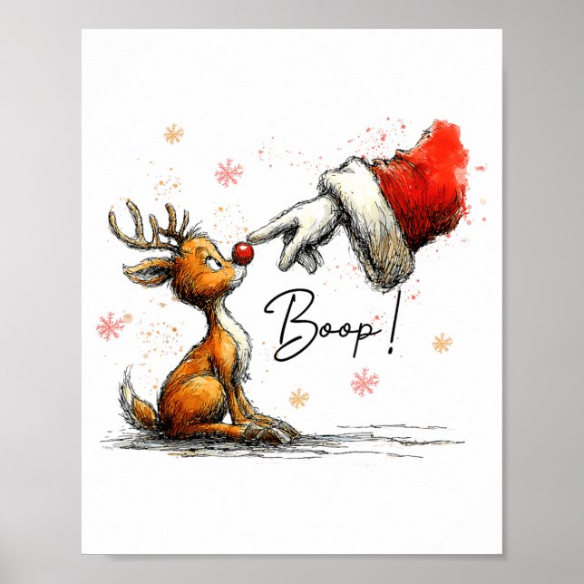 Affiche Boop Funny Santa Farmer Reindeer Cute Christmas Ho (Devant)