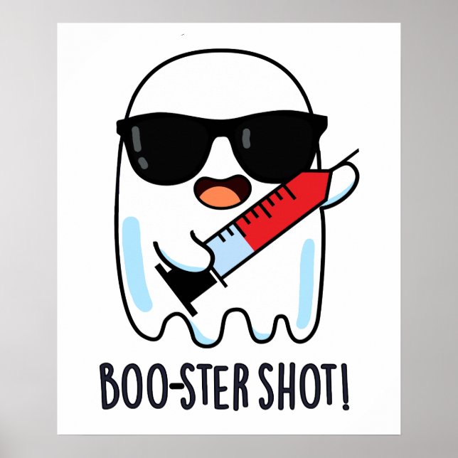 Affiche Booster Shot Funny Ghost Vaccine Pun (Devant)