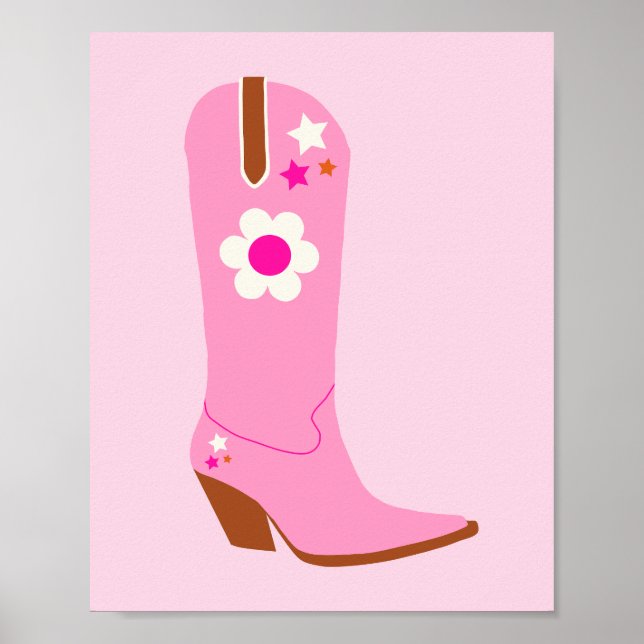 Affiche Boot Cowboy 01 Bottes Pink Preppy (Devant)