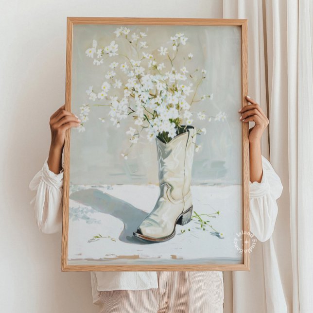 Affiche Boot De Femme Avec Peinture De Fleurs (Créateur téléchargé)