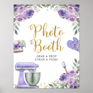 Affiche Booth Photo de Mariage Cuisine Purple Stock