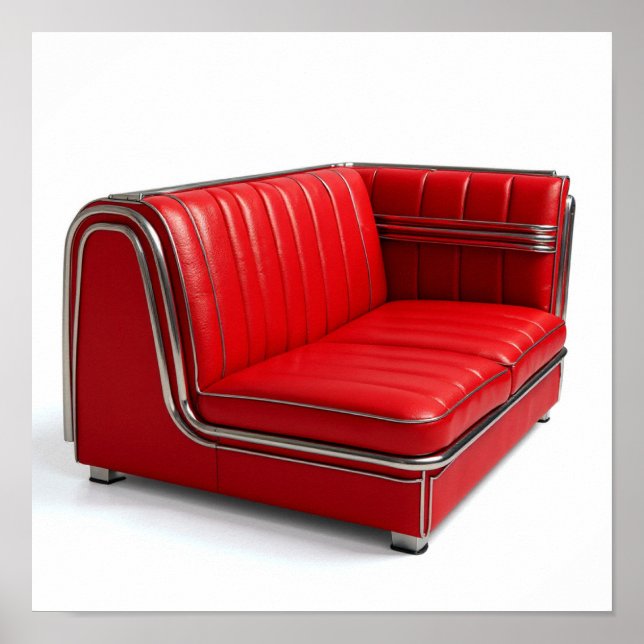 Affiche Booth Retro Classic - Vinyl Rouge & Chrome (Devant)