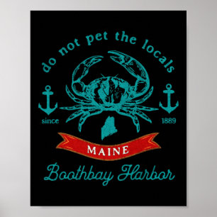 Affiche Boothy Harbor Maine Ne Caressez Pas Les Crabes Loc