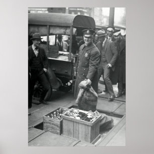 AFFICHE BOOTLEG LIQUOR RAID 1923