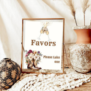 Affiche Boots & Bubbly Boho Fête des mariées occidentale f