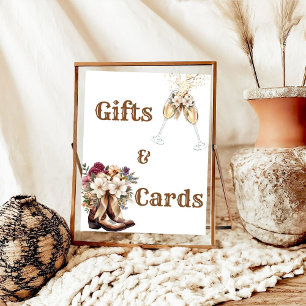 Affiche Boots & Bubbly Boho Fête des mariées ouest Bienven