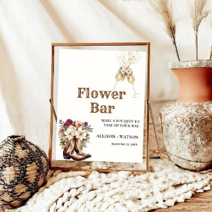 Affiche Boots et bubbly Barre de fleurs de douche de la nu