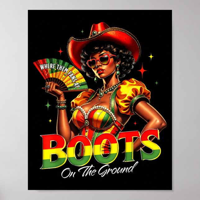 Affiche Boots On The Ground Afro Black Woman African Black (Devant)