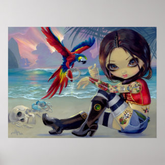 Affiche Bootstrap Betsy ART IMPRIMER Pirate Tattoo Girl