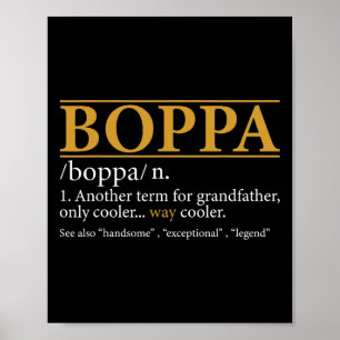 Affiche Boppa Définition Fête des pères Cadeau Grandpa Cad