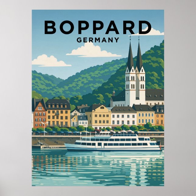 Affiche Boppard Allemagne Voyage Ancien (Devant)