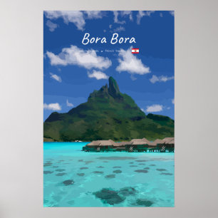 Affiche Bora Bora, Polynésie française - Résort de Plage
