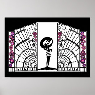 Affiche Bord de la mer Deco dans le blanc et le rose